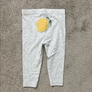 Carter's Light Gray Leggings with Lemon Accent